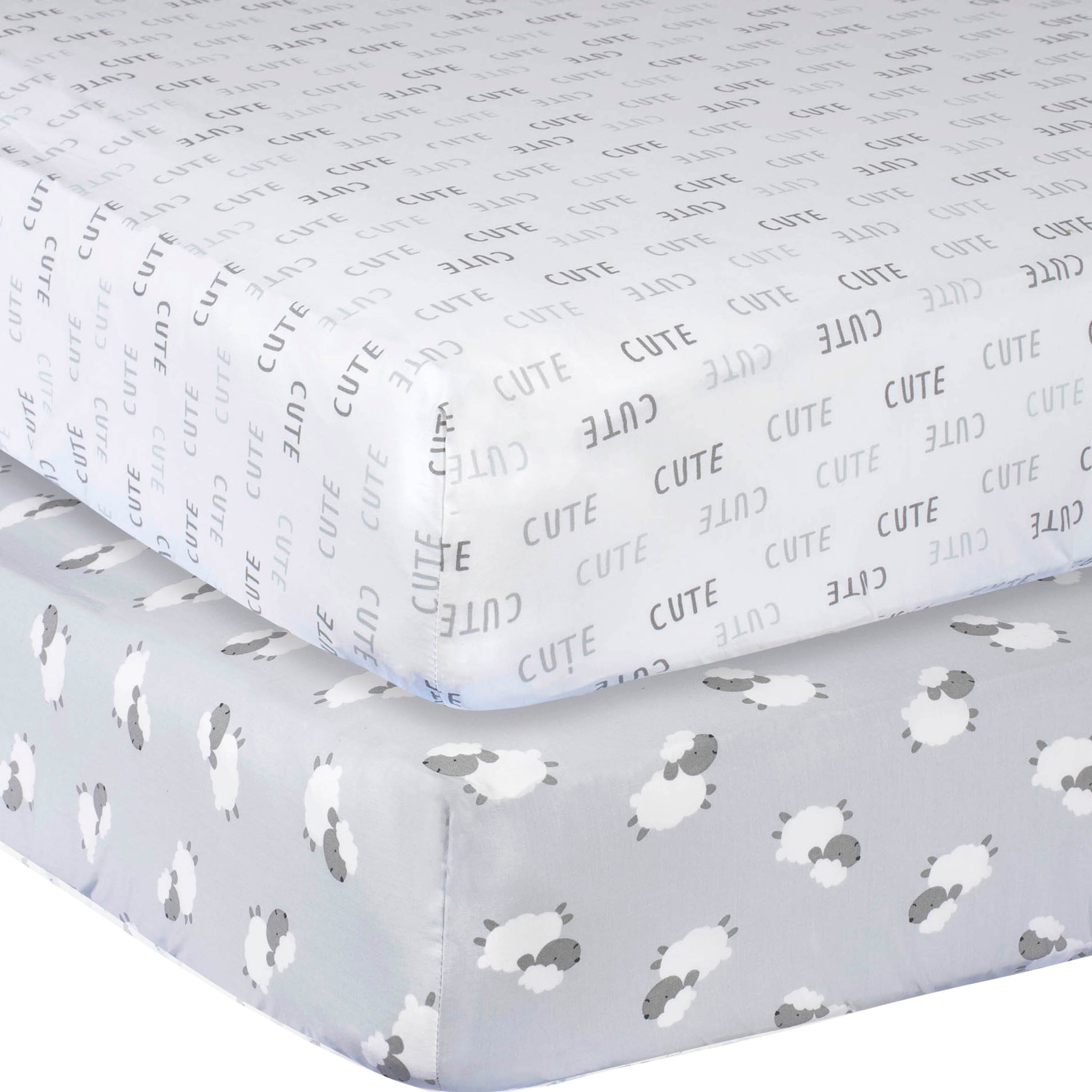 2-Pack Neutral Lamb Crib Sheets-Gerber Childrenswear Wholesale