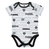 Baby Boys 3-Piece Oakland Raiders Bodysuit, Cap, and Bib Set-Gerber Childrenswear Wholesale