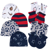 8-Piece Baby Boys All Star No Scratch Mittens & Caps Set-Gerber Childrenswear Wholesale