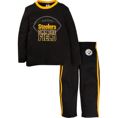 2-Piece Toddler Boys Steelers Long Sleeve Tee Shirt and Pant Set-Gerber Childrenswear Wholesale