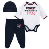 Baby Boys Houston Texans 3-Piece Bodysuit, Pant and Cap Set-Gerber Childrenswear Wholesale