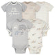 5-Pack Baby Neutral Safari Short Sleeve Onesies Bodysuits-Gerber Childrenswear Wholesale