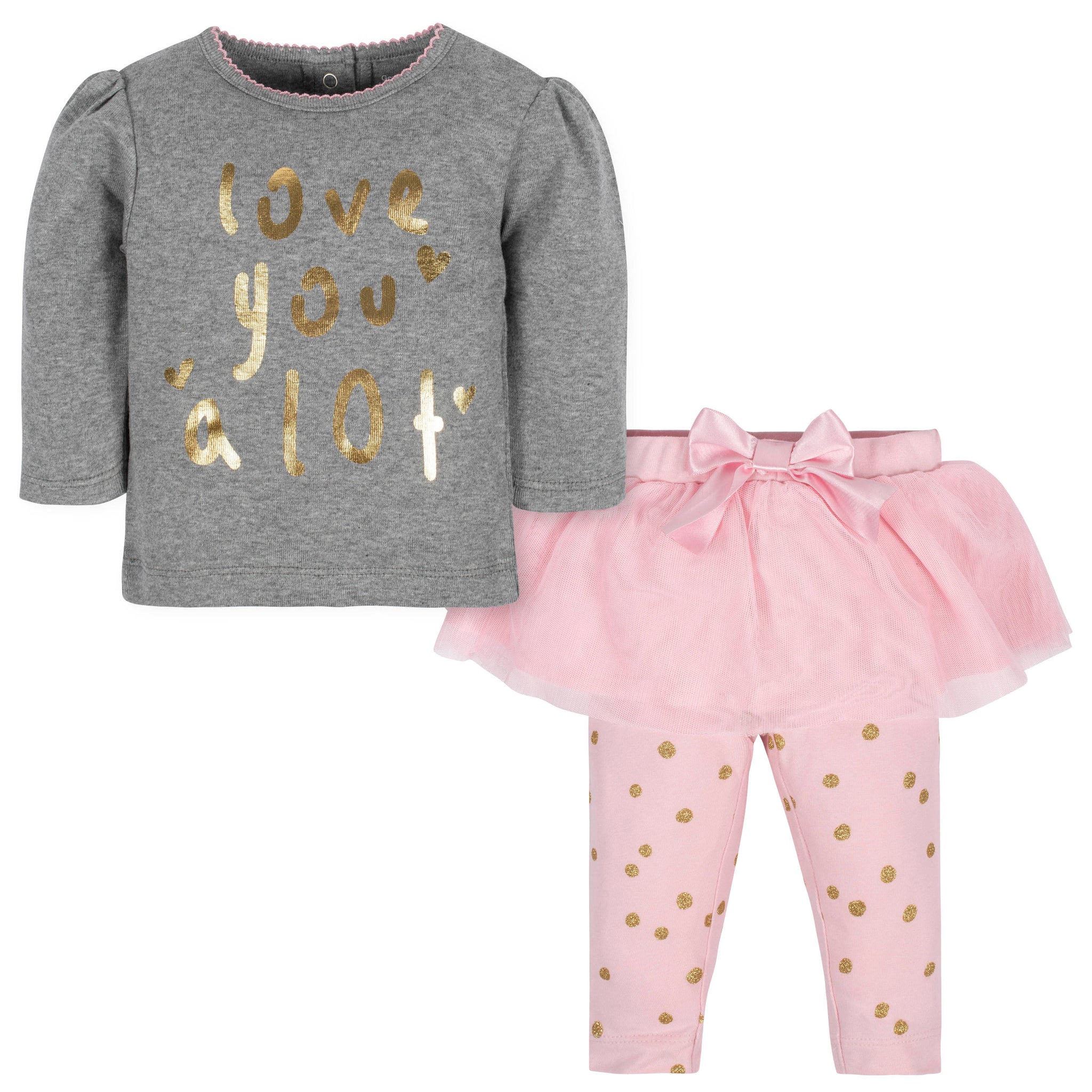 2-Piece Toddler Girls Love Shirt and Tutu Legging Set-Gerber Childrenswear Wholesale