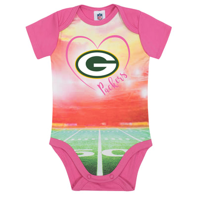Green Bay Packers Baby Girls Short Sleeve Bodysuit-Gerber Childrenswear Wholesale