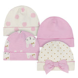 Just Born® 4-Pack Baby Girls Bunny Organic Caps-Gerber Childrenswear Wholesale