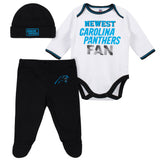 Baby Boys Carolina Panthers 3-Piece Bodysuit, Pant and Cap Set-Gerber Childrenswear Wholesale