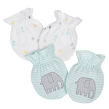 2-Pack Baby Neutral Elephant Mittens-Gerber Childrenswear Wholesale