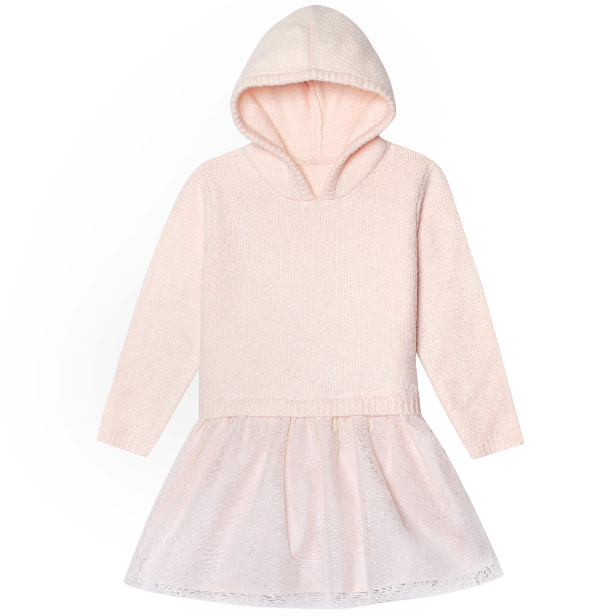 Infant & Toddler Girls Light Pink Sweater Dress With Tulle Skirt-Gerber Childrenswear Wholesale