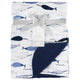 Boys Blue Narwhal Printed Blanket-Gerber Childrenswear Wholesale