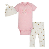 3-Piece Organic Baby Girls Rabbit Take Me Home Set-Gerber Childrenswear Wholesale