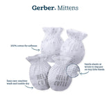 8-Pack Baby White No Scratch Mittens-Gerber Childrenswear Wholesale