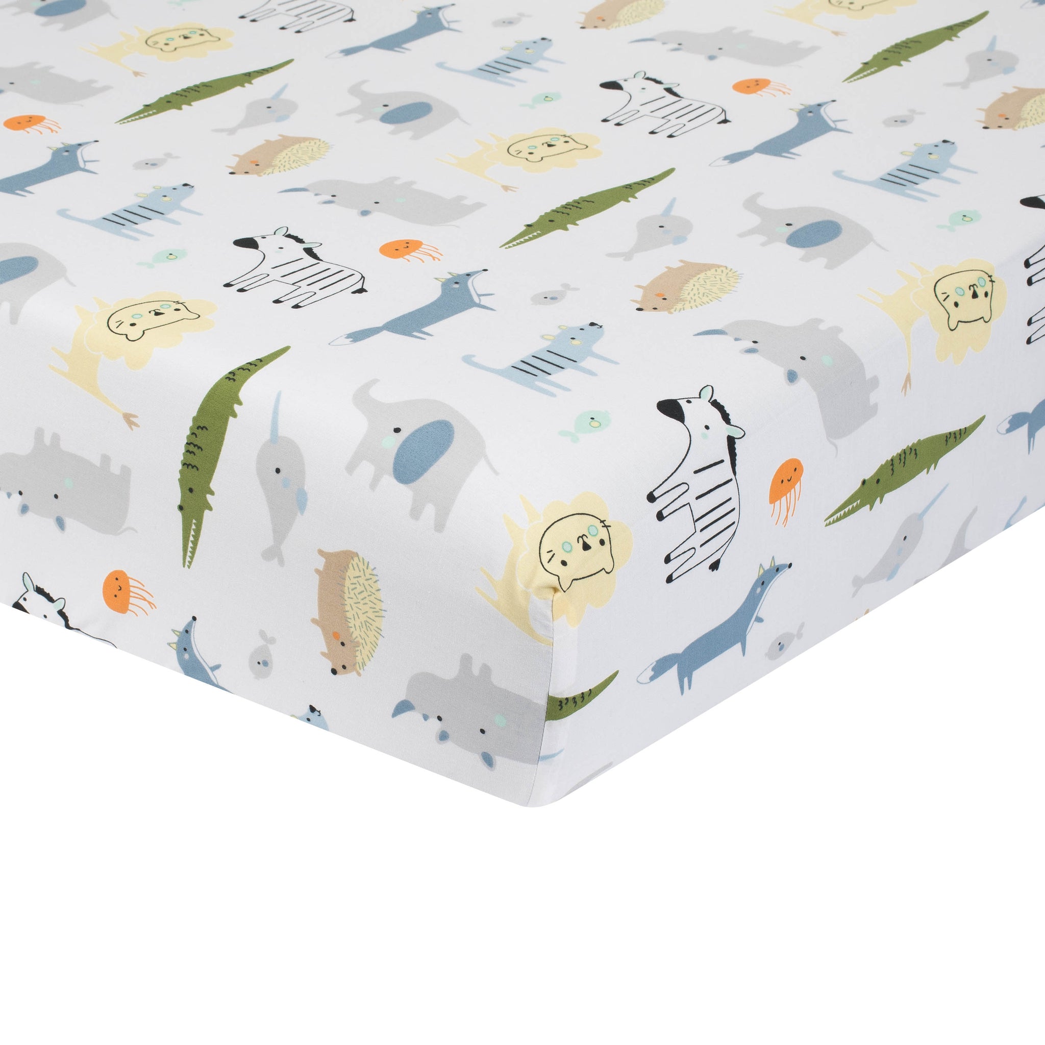 Baby Boys Hello World Fitted Crib Sheet-Gerber Childrenswear Wholesale