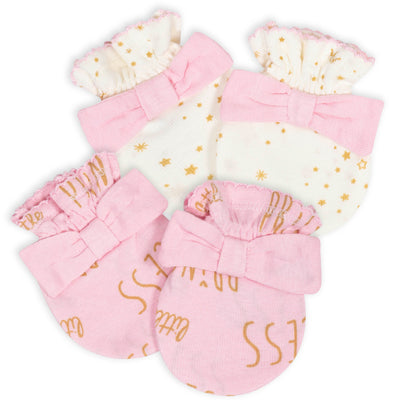 2-Pack Baby Girls Princess No Scratch Mittens-Gerber Childrenswear Wholesale