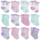 12-Pack Baby & Toddler Girls Rainbow Floral Jersey Crew Wiggle Proof® Socks-Gerber Childrenswear Wholesale