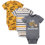 3-Pack Baby Boys Trucks Short Sleeve Onesies® Brand Bodysuits-Gerber Childrenswear Wholesale