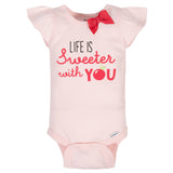 4-Pack Baby Girls Cherry Onesies® Bodysuits-Gerber Childrenswear Wholesale
