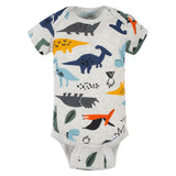 5-Pack Baby Boys Dino Short Sleeve Onesies Bodysuits-Gerber Childrenswear Wholesale