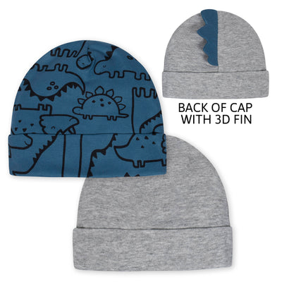 2-Pack Baby Boys Dinosaur Caps-Gerber Childrenswear Wholesale