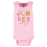 4-Pack Baby Girls Summer Blossom Tank Onesies® Bodysuits-Gerber Childrenswear Wholesale