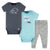 3-Piece Baby Boys Dino Blues Short Sleeve Onesies® Bodysuits & Pants Set-Gerber Childrenswear Wholesale