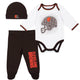 3-Piece Baby Boys Browns Bodysuit, Pant, and Cap Set-Gerber Childrenswear Wholesale