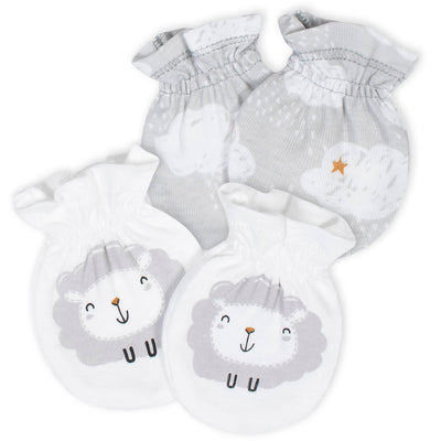 2-Pack Baby Neutral Lamb No Scratch Mittens-Gerber Childrenswear Wholesale