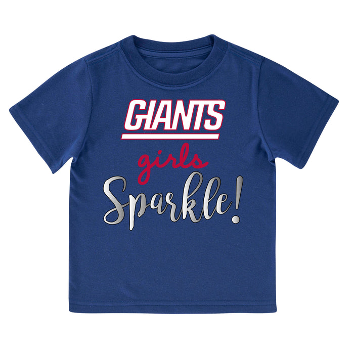 New York Giants Toddler Girls Short Sleeve Tee-Gerber Childrenswear Wholesale