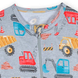 Baby & Toddler Boys Construction Trucks Buttery Soft Viscose Made from Eucalyptus Snug Fit Footed Pajamas-Gerber Childrenswear Wholesale