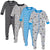 4-Pack Boys Dinosaurs & Space Snug Fit Footed Cotton Pajamas-Gerber Childrenswear Wholesale
