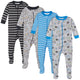 4-Pack Boys Dinosaurs & Space Snug Fit Footed Cotton Pajamas-Gerber Childrenswear Wholesale