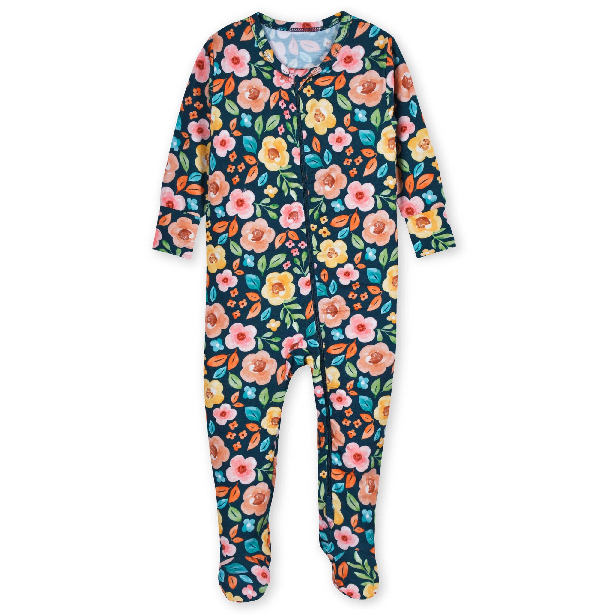 Baby & Toddler Girls Midnight Floral Buttery Soft Viscose Made from Eucalyptus Snug Fit Footed Pajamas-Gerber Childrenswear Wholesale