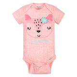 5-Pack Baby Girls Fox Short Sleeve Onesies® Bodysuits-Gerber Childrenswear Wholesale