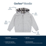 Infant & Toddler Boys Heather Gray Hoodie-Gerber Childrenswear Wholesale