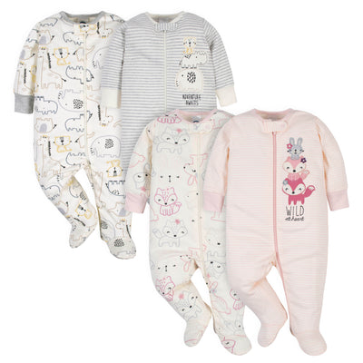 Assorted Organic Baby Neutral Wildflower & Jungle Sleep 'N Plays-Gerber Childrenswear Wholesale