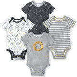 4-Pack Baby Boys Lil Lion Organic Bodysuits-Gerber Childrenswear Wholesale
