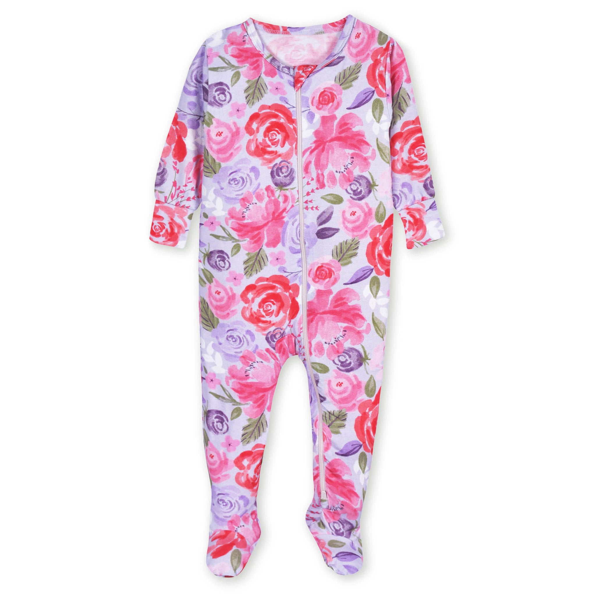 Baby & Toddler Girls Lilac Garden Buttery Soft Viscose Made from Eucalyptus Snug Fit Footed Pajamas-Gerber Childrenswear Wholesale