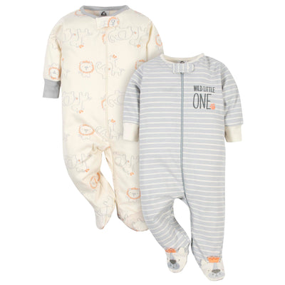 2-Pack Organic Baby Boys Lion Sleep 'N Plays-Gerber Childrenswear Wholesale