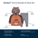 2-Piece Baby & Toddler Boys Tiger Terry Zip Hoodie & Joggers Set-Gerber Childrenswear Wholesale