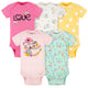 5-Pack Baby Girls Fox Short Sleeve Onesies Bodysuits-Gerber Childrenswear Wholesale