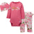 3-Piece Baby Girls Roses Onesies® Bodysuit, Pant, & Cap Set-Gerber Childrenswear Wholesale