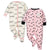 2-Pack Baby Girls Hearts and Cats Sleep N' Plays-Gerber Childrenswear Wholesale