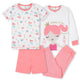 4-Piece Girls Mermaid Cotton Pajamas-Gerber Childrenswear Wholesale