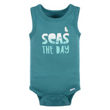 4-Pack Baby Boys Seas The Day Sleeveless Onesies® Bodysuits-Gerber Childrenswear Wholesale