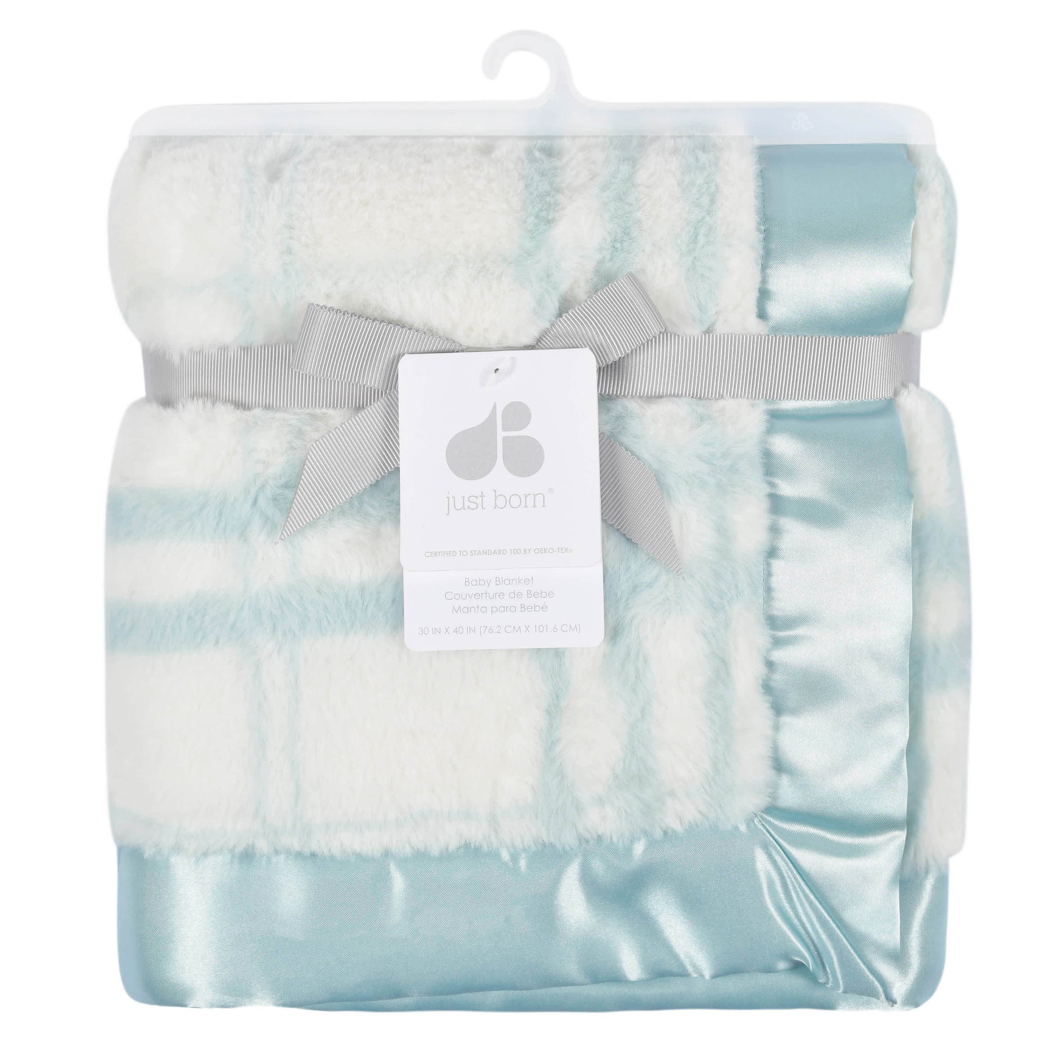 Baby Boys Blue Plaid Plush Blanket-Gerber Childrenswear Wholesale