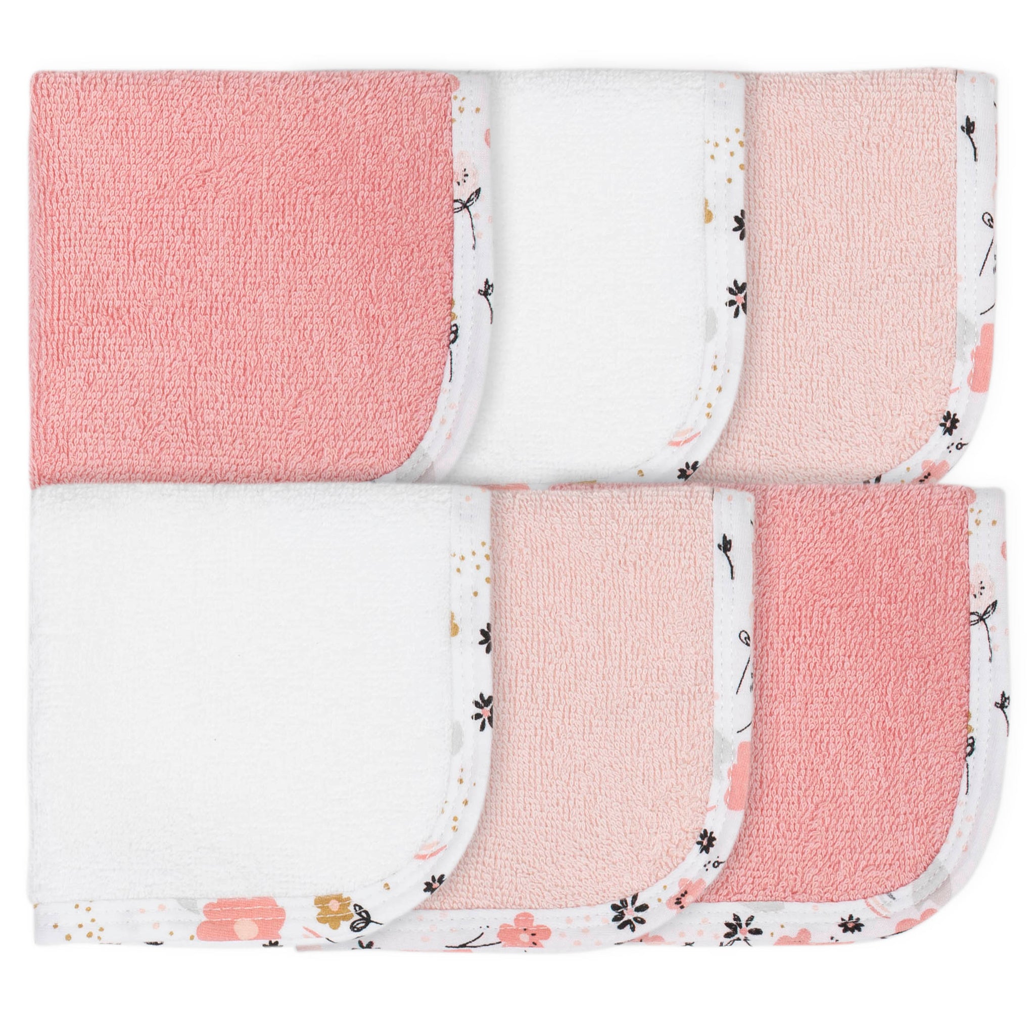 6-Pack Baby Girls Bear Washcloths-Gerber Childrenswear Wholesale