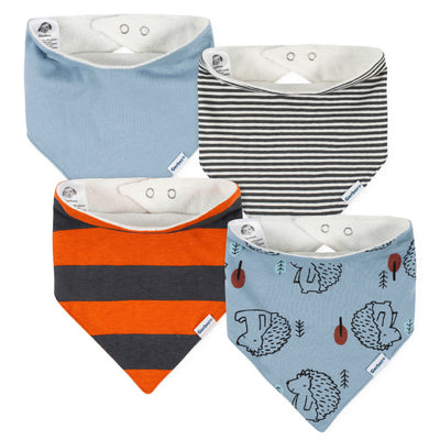 4-Pack Baby Boys Fox Bandana Bibs-Gerber Childrenswear Wholesale