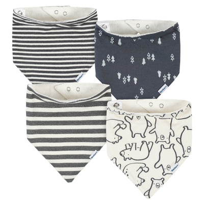 4-Pack Baby Boys Bear Bandana Bibs-Gerber Childrenswear Wholesale