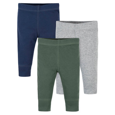 3-Pack Baby Boys Green, Gray, & Blue Pants-Gerber Childrenswear Wholesale