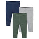 3-Pack Baby Boys Green, Gray, & Blue Pants-Gerber Childrenswear Wholesale
