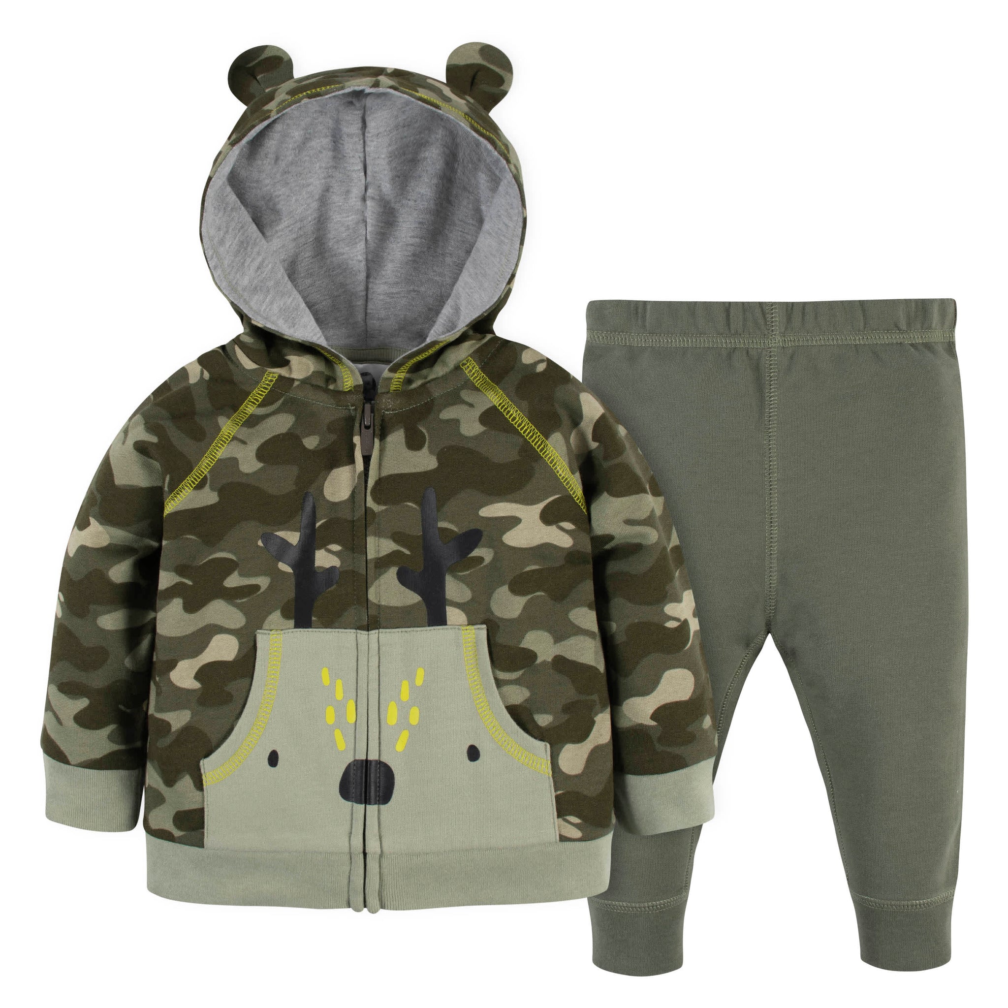 2-Piece Baby & Toddler Boys Deer Hoodie & Active Pant Set-Gerber Childrenswear Wholesale